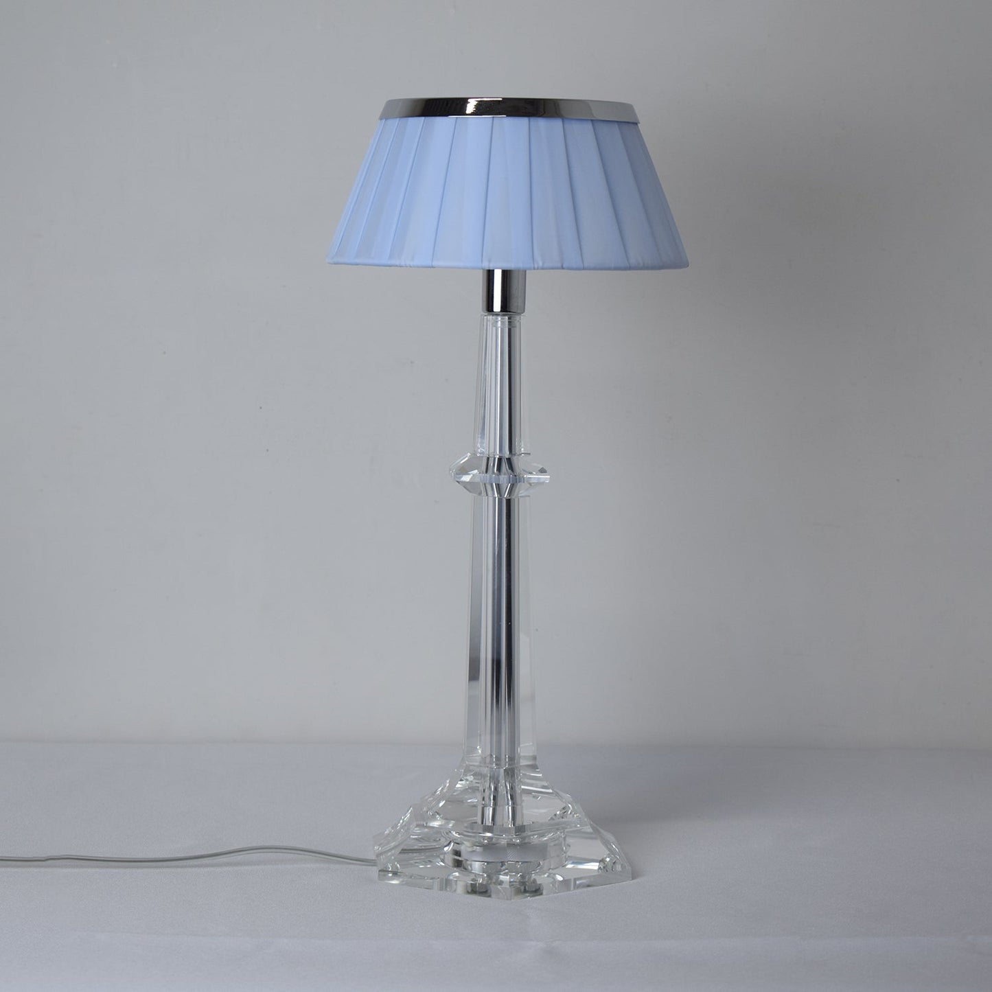 Versailles Table Lamp | Metal & Glass | Chrome Finish, White Shade
