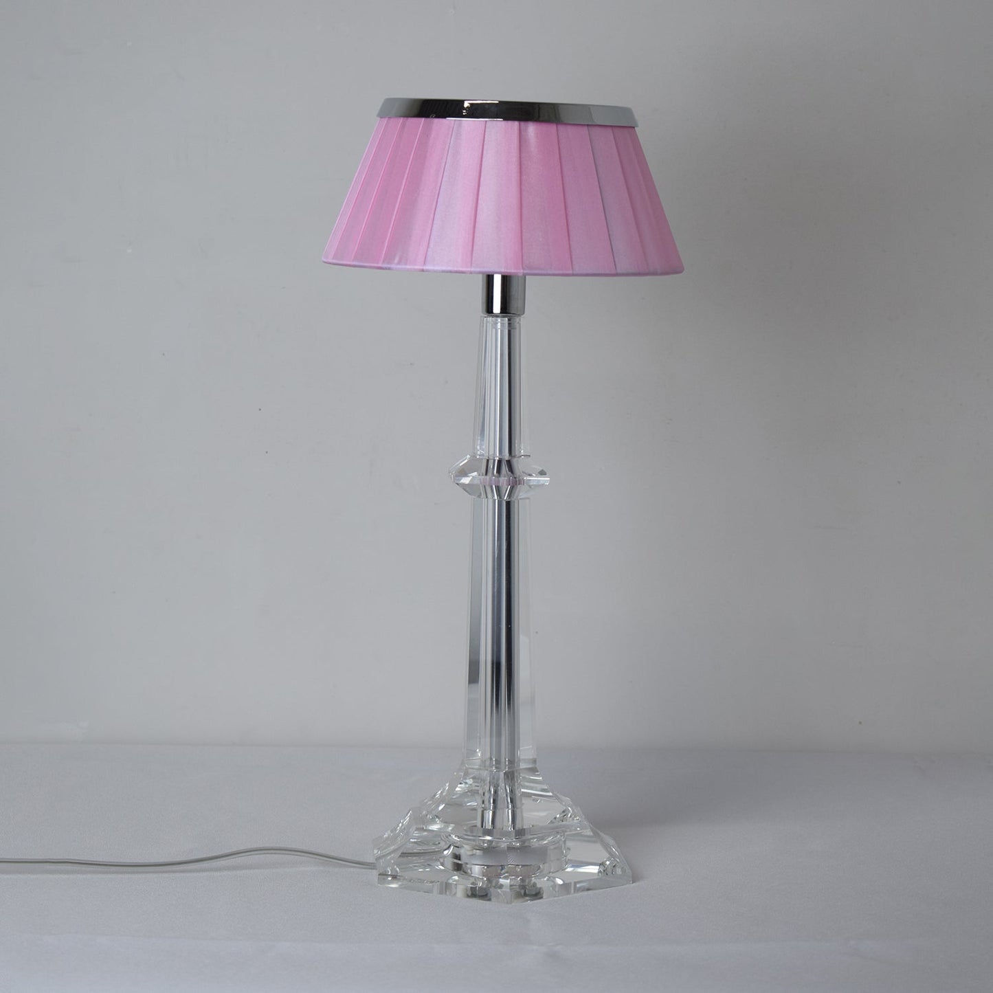 Versailles Table Lamp | Metal & Glass | Chrome Finish, White Shade