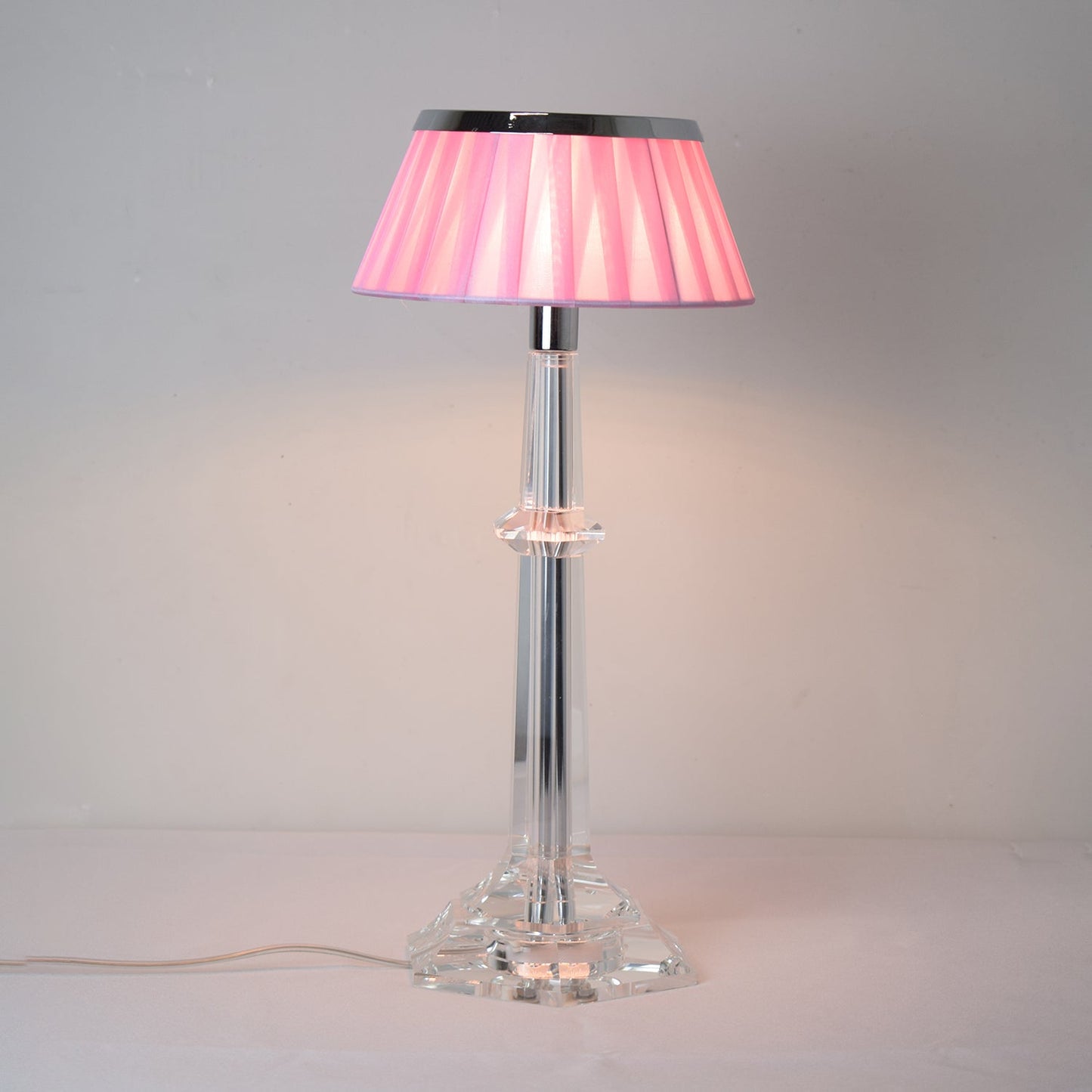Versailles Table Lamp | Metal & Glass | Chrome Finish, White Shade