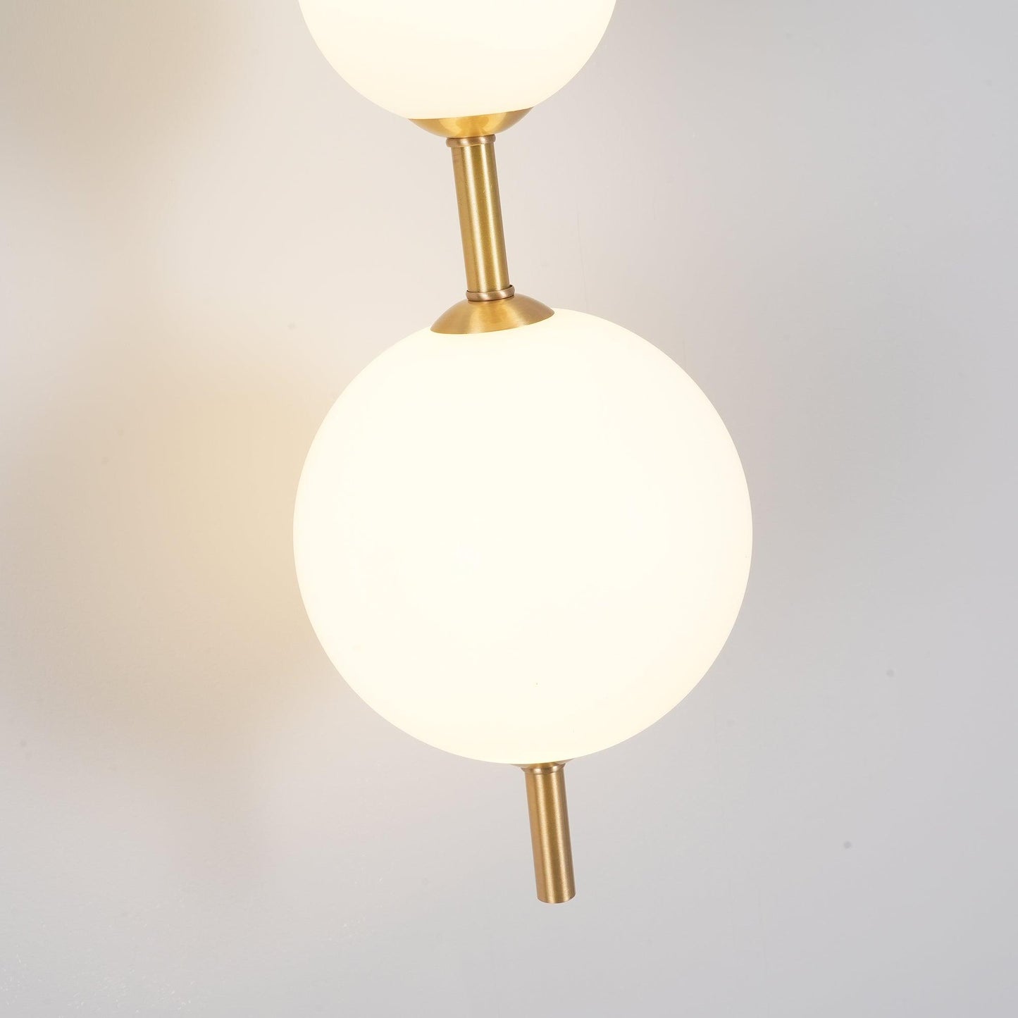 Vertical Globe Wall Lamp | Gold Metal & White Glass | Dimmable
