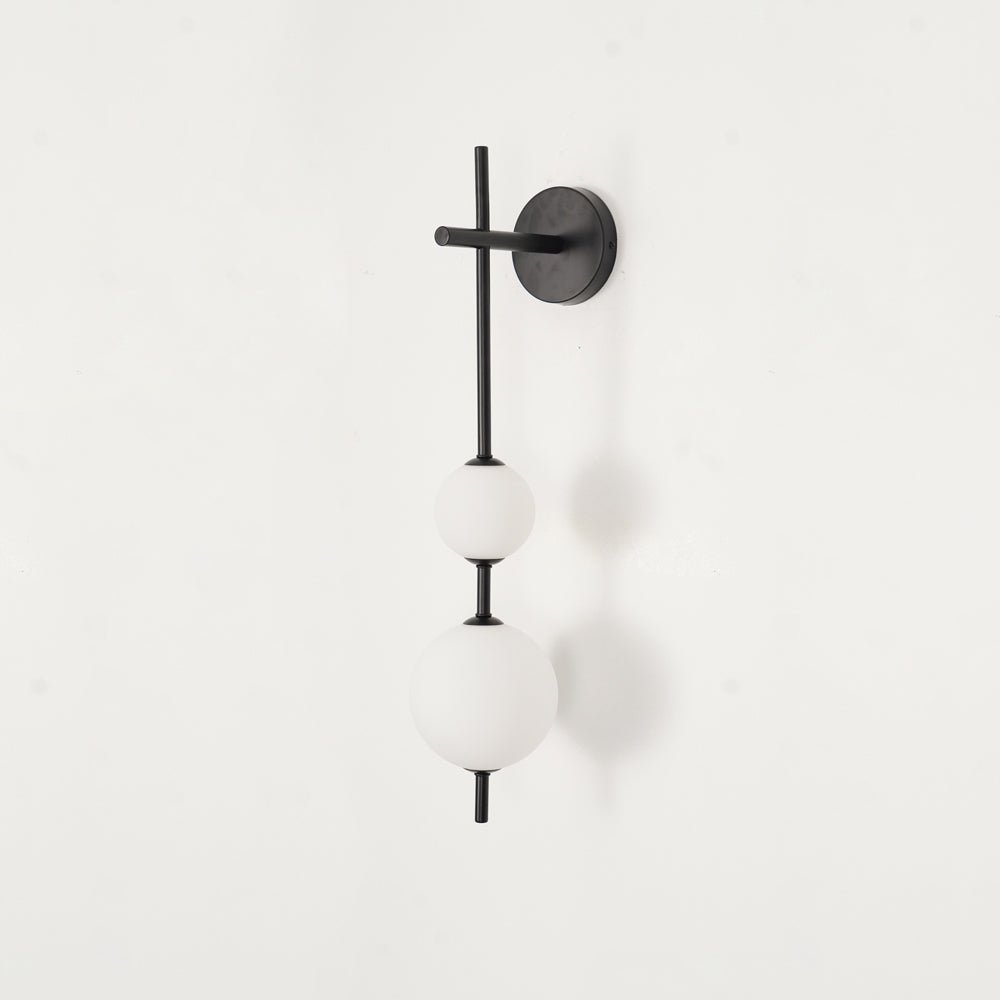 Vertical Globe Wall Lamp | Gold Metal & White Glass | Dimmable