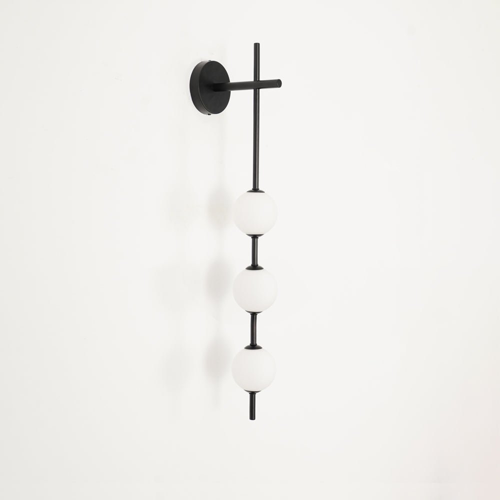 Vertical Globe Wall Lamp | Gold Metal & White Glass | Dimmable
