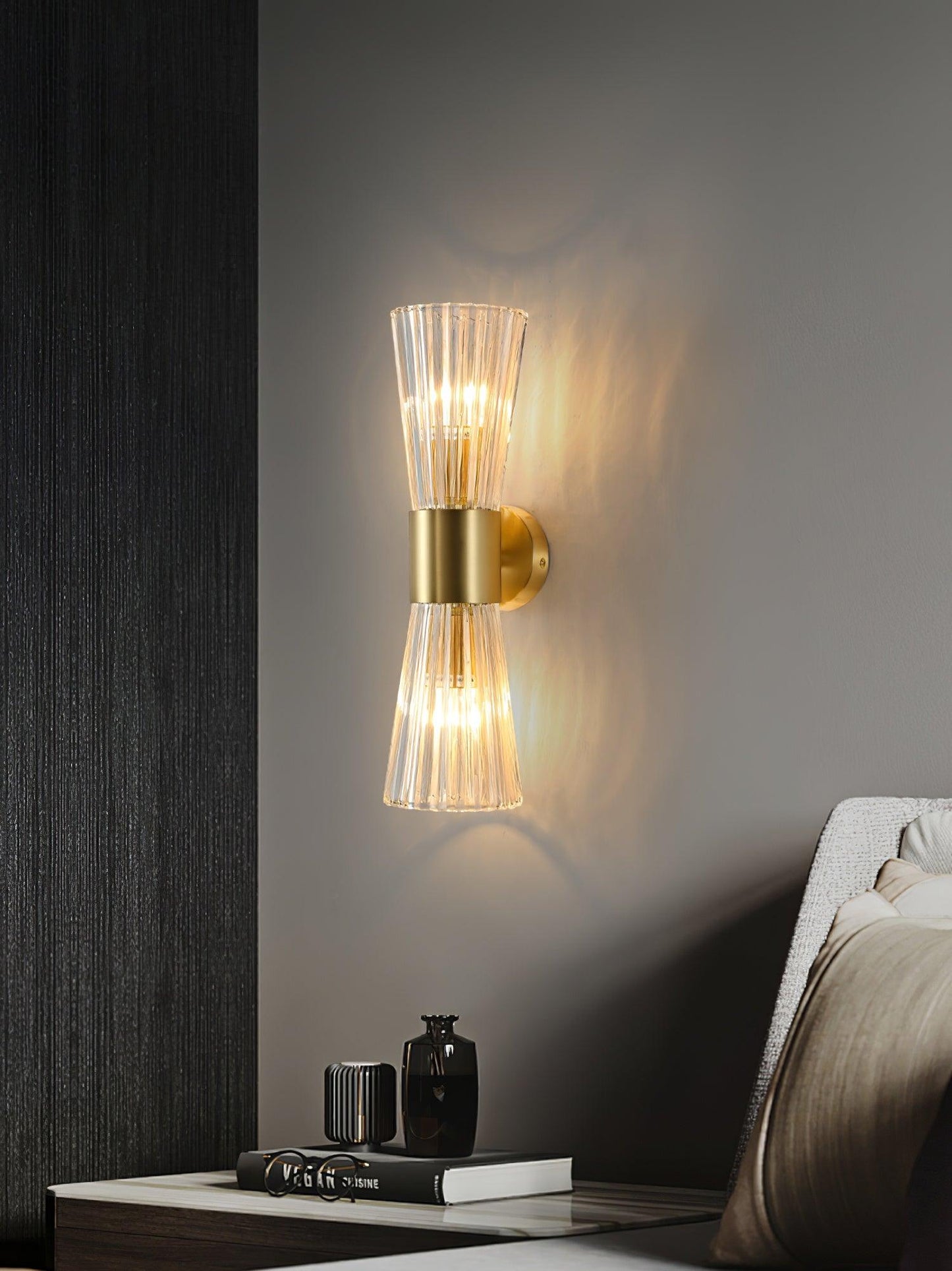 Vesta Wall Lamp Set | Iron & Crystal | Gold Finish | 2 Pieces