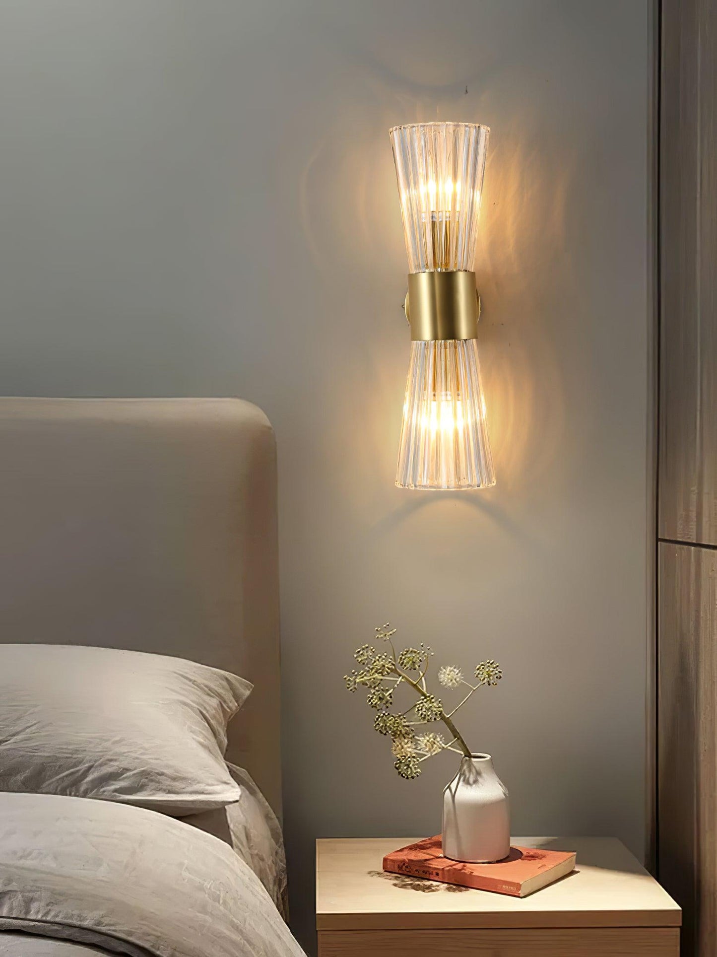 Vesta Wall Lamp Set | Iron & Crystal | Gold Finish | 2 Pieces