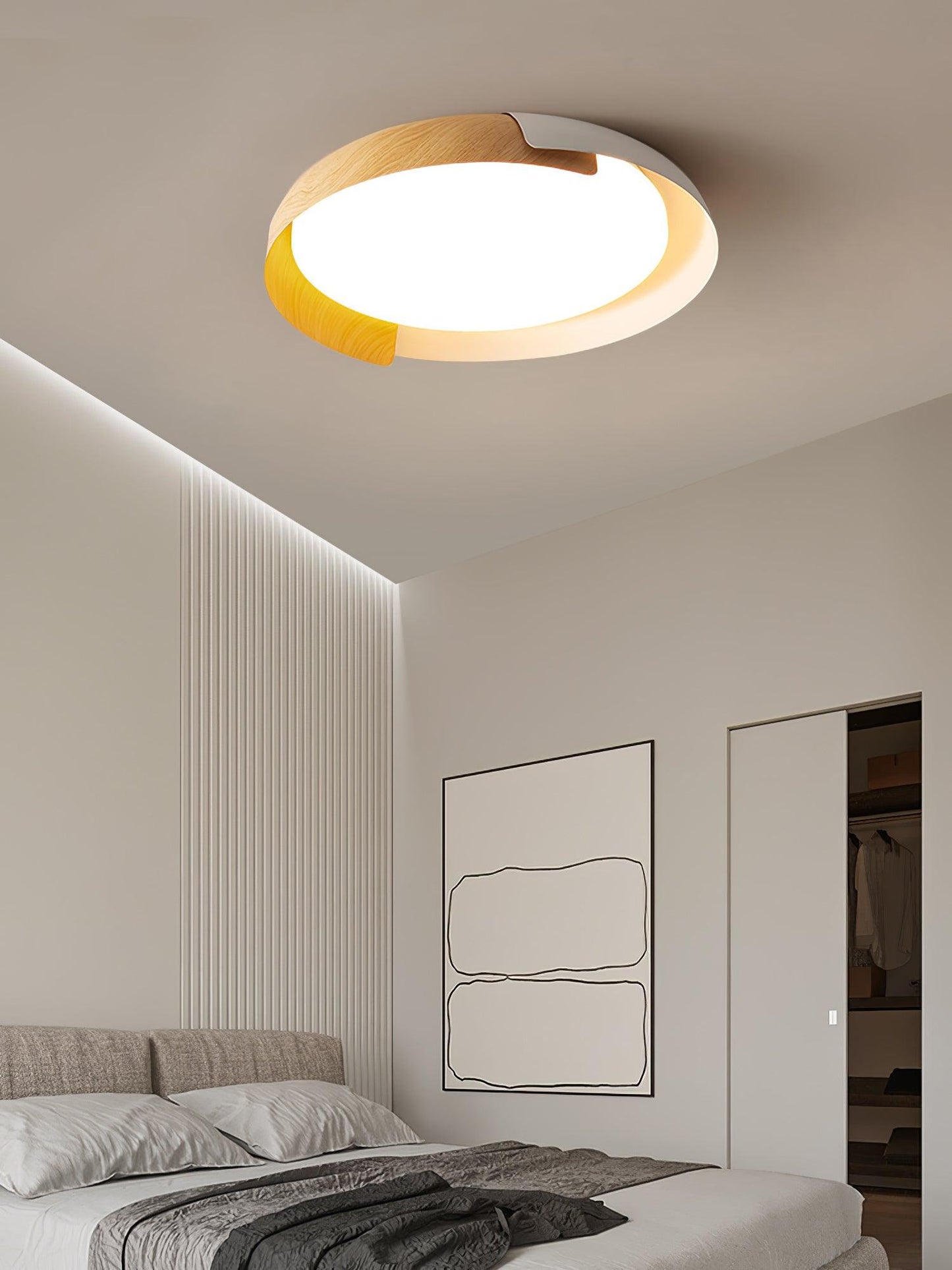 Ceiling Light Fixture | Metal & Acrylic | Round Design, 46cm/56cm