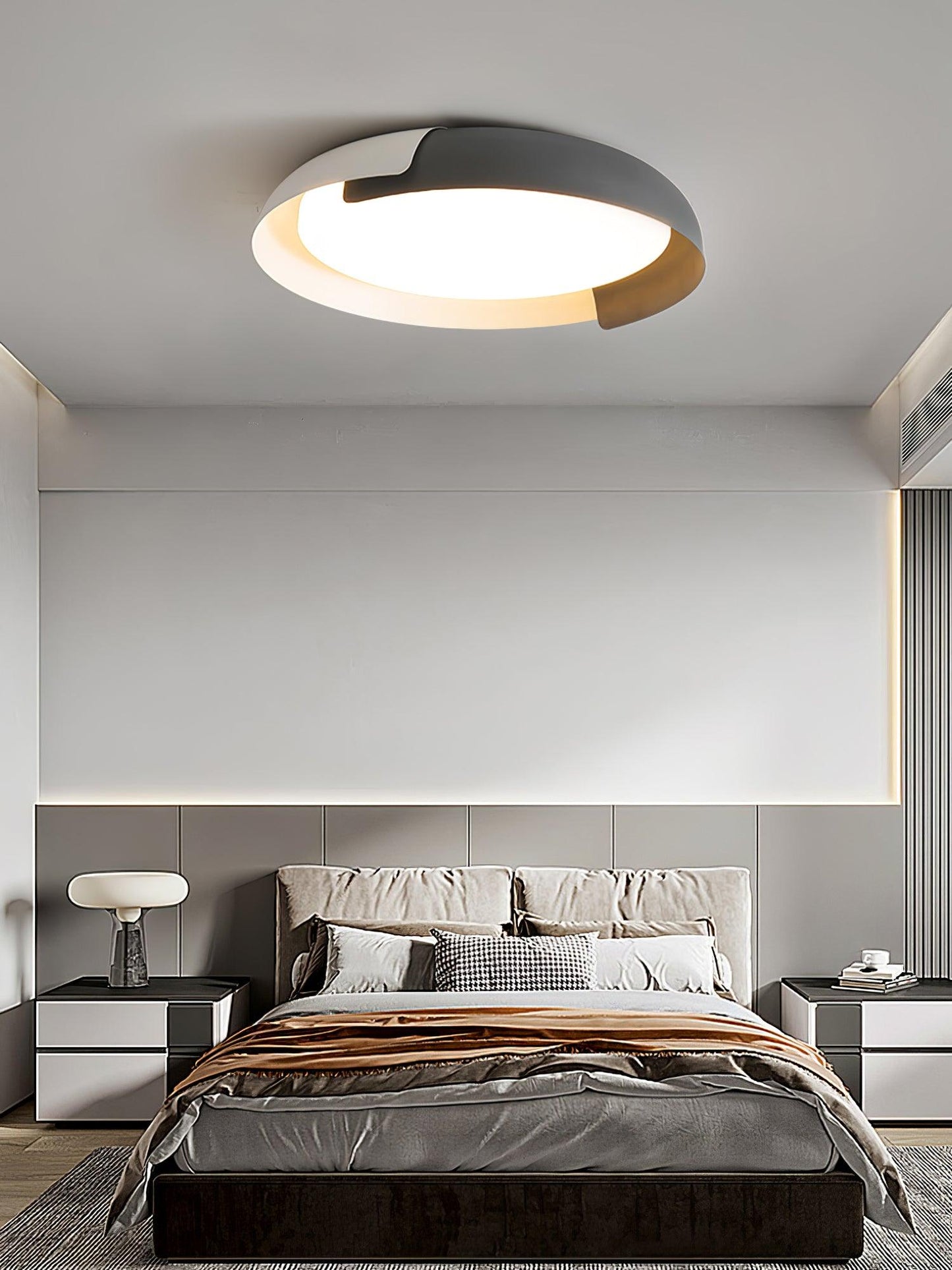 Ceiling Light Fixture | Metal & Acrylic | Round Design, 46cm/56cm