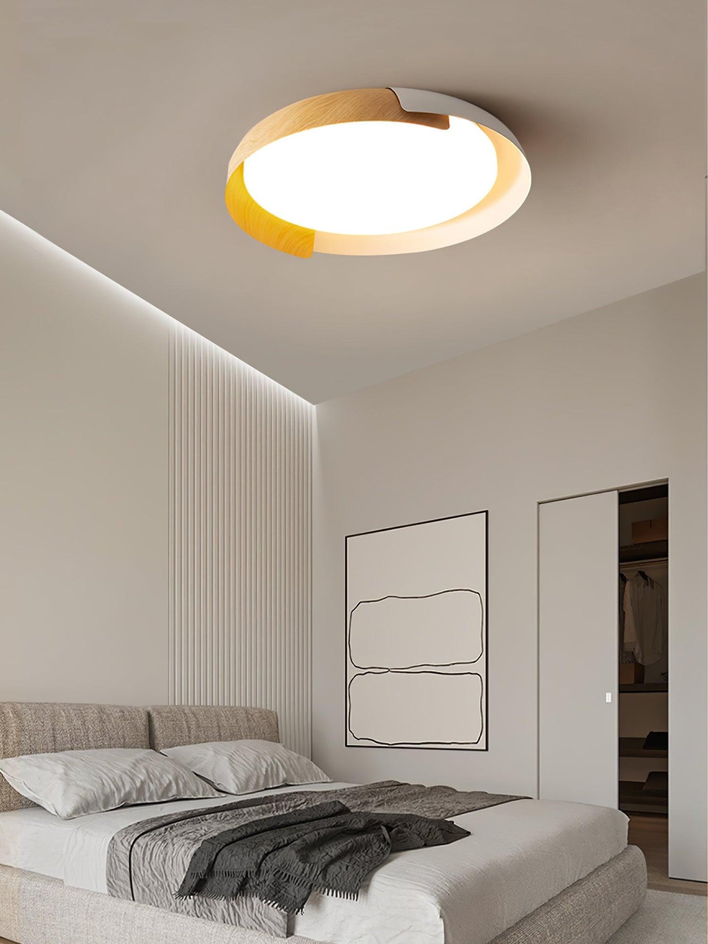 Ceiling Light Fixture | Metal & Acrylic | Round Design, 46cm/56cm