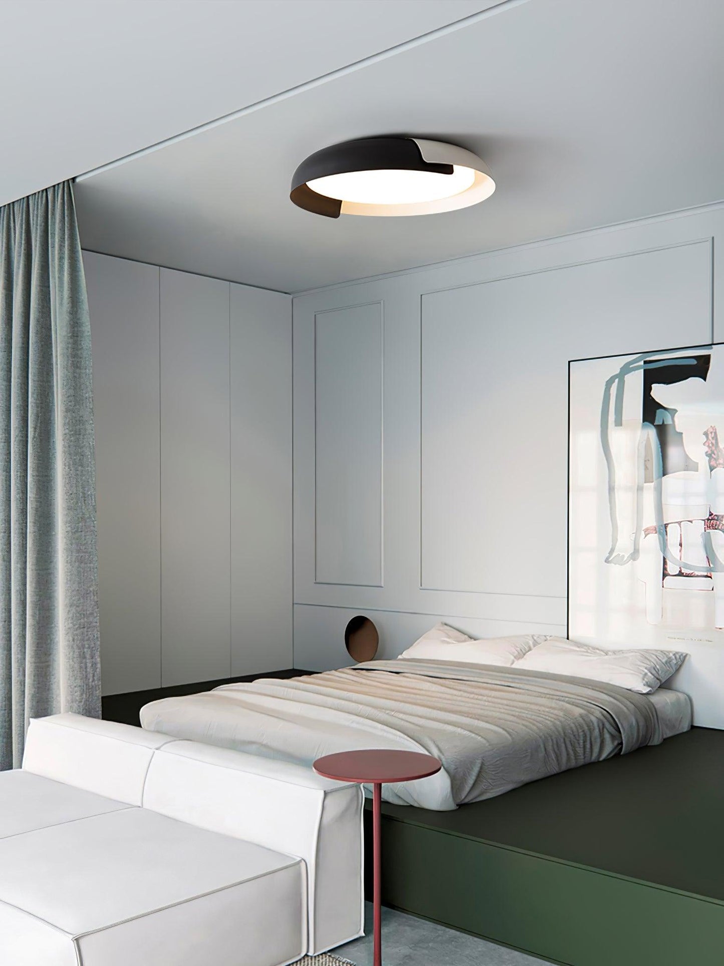 Ceiling Light Fixture | Metal & Acrylic | Round Design, 46cm/56cm