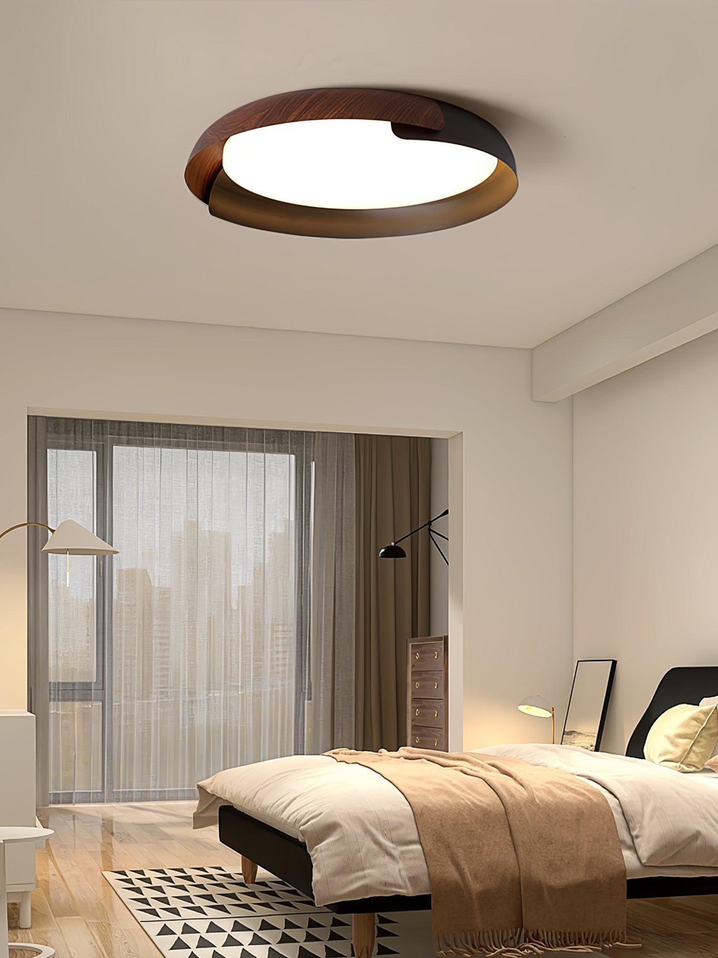 Ceiling Light Fixture | Metal & Acrylic | Round Design, 46cm/56cm
