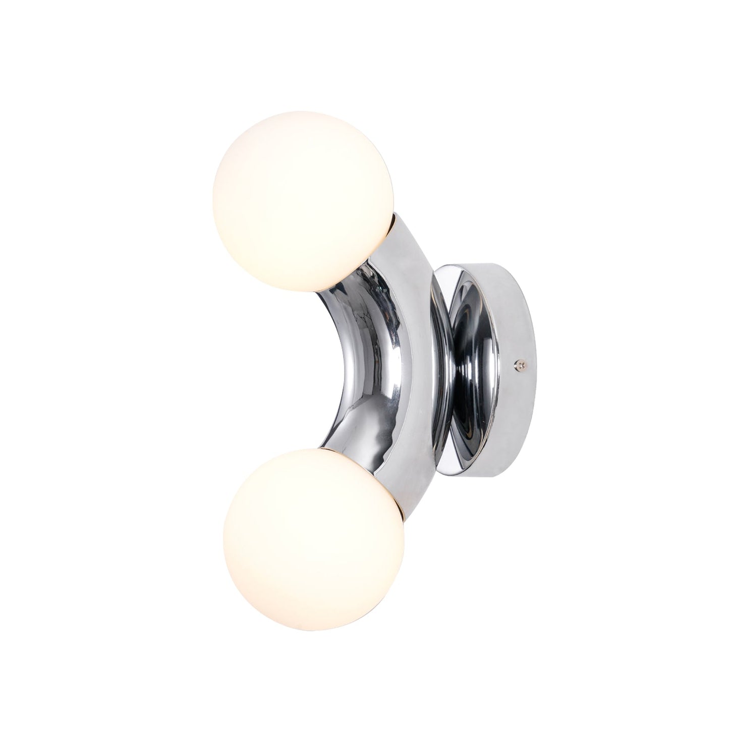 Vine Wall Lamp | Chrome Arc with Glass Globes | Indoor Lighting