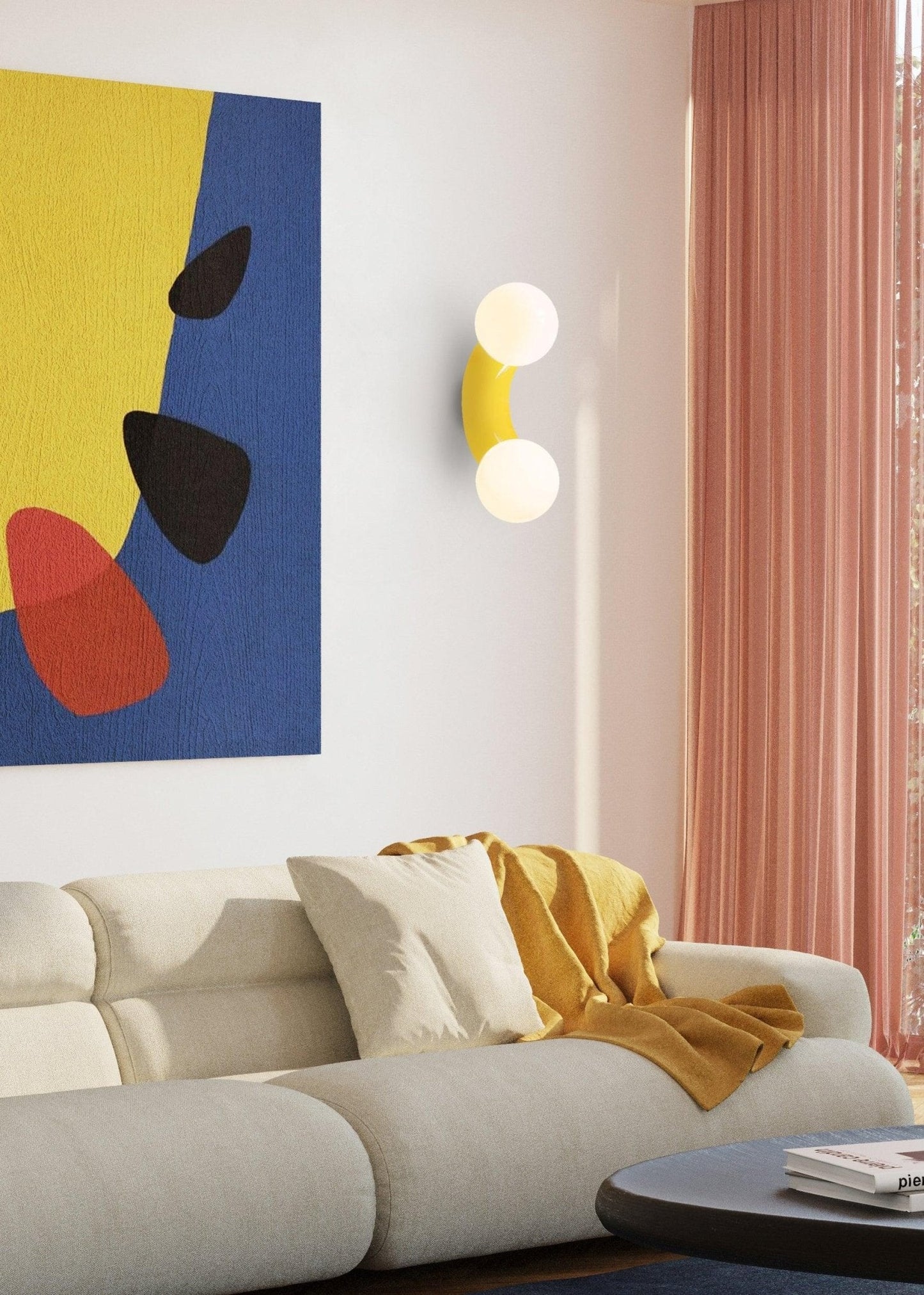 Vine Wall Lamp | Chrome Arc with Glass Globes | Indoor Lighting