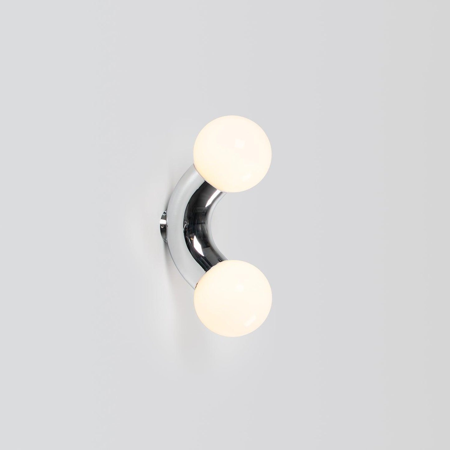 Vine Wall Lamp | Chrome Arc with Glass Globes | Indoor Lighting