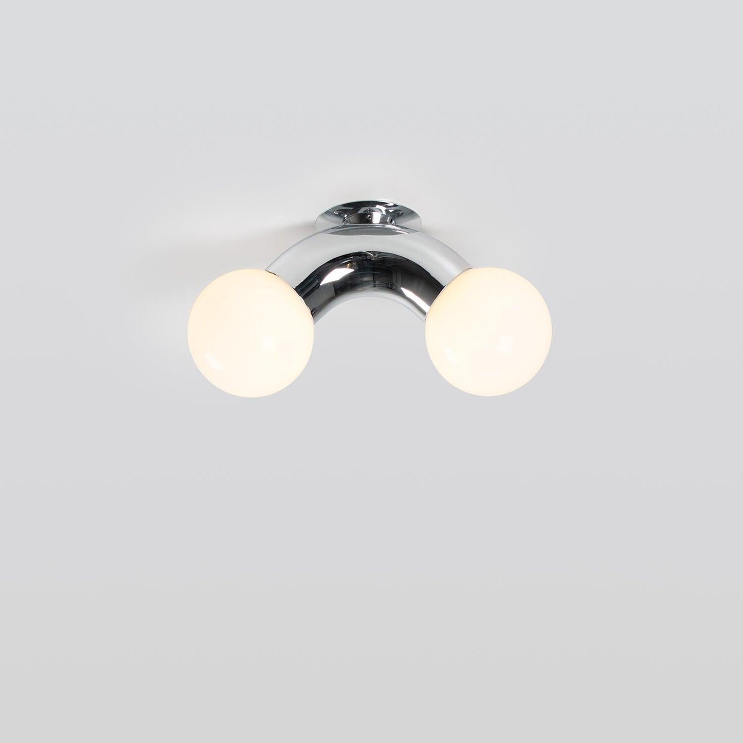 Vine Wall Lamp | Chrome Arc with Glass Globes | Indoor Lighting