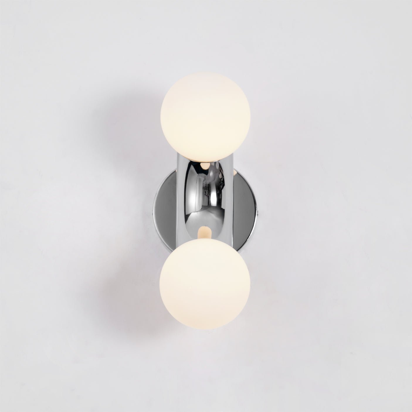 Vine Wall Lamp | Chrome Arc with Glass Globes | Indoor Lighting