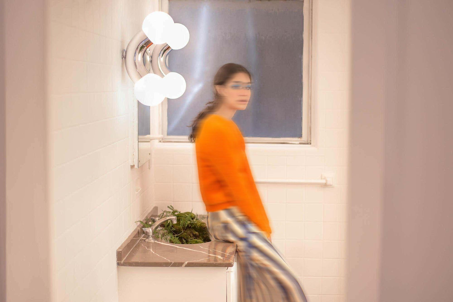Vine Wall Lamp | Chrome Arc with Glass Globes | Indoor Lighting