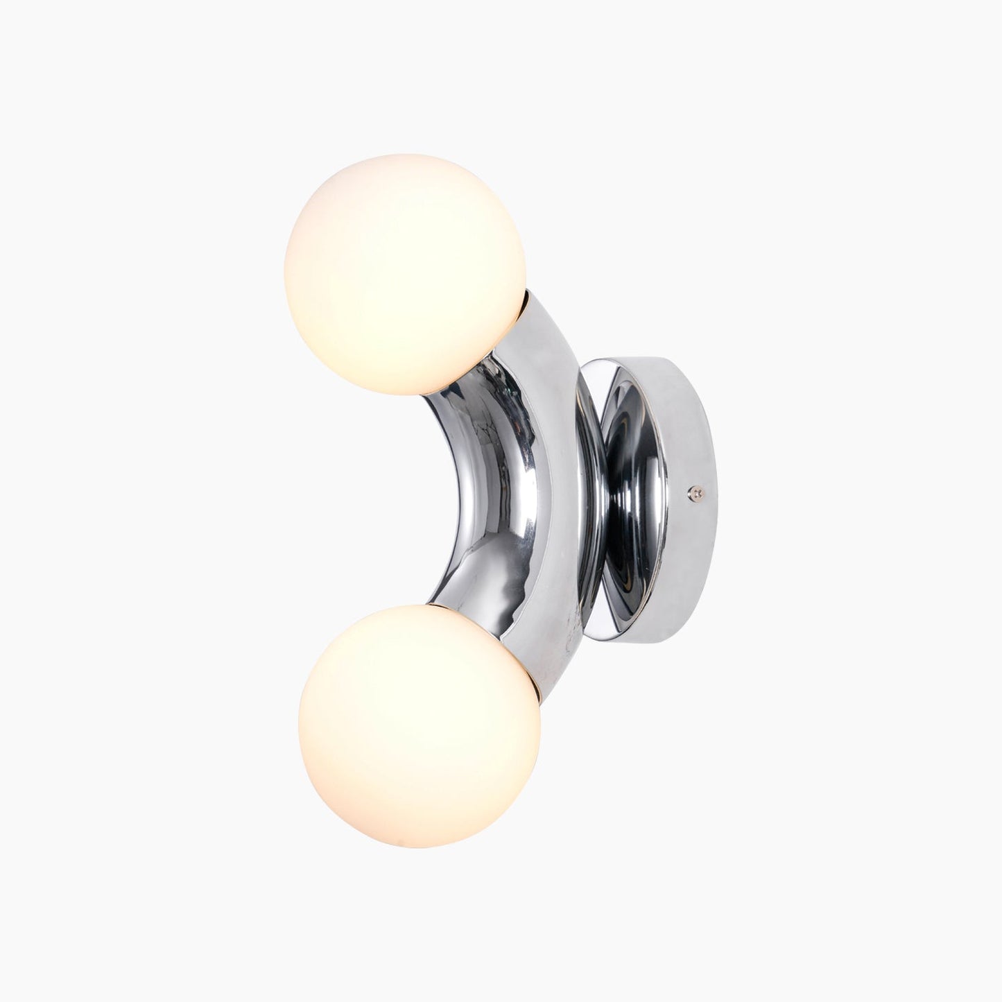 Vine Wall Lamp | Chrome Arc with Glass Globes | Indoor Lighting