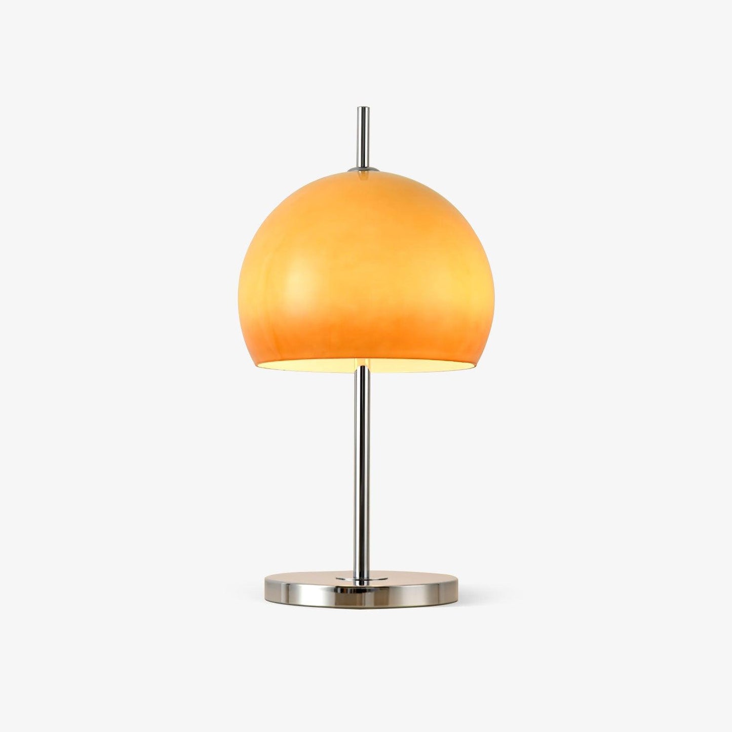 Bauhaus Table Lamp | Amber Glass Shade | Chrome Finish