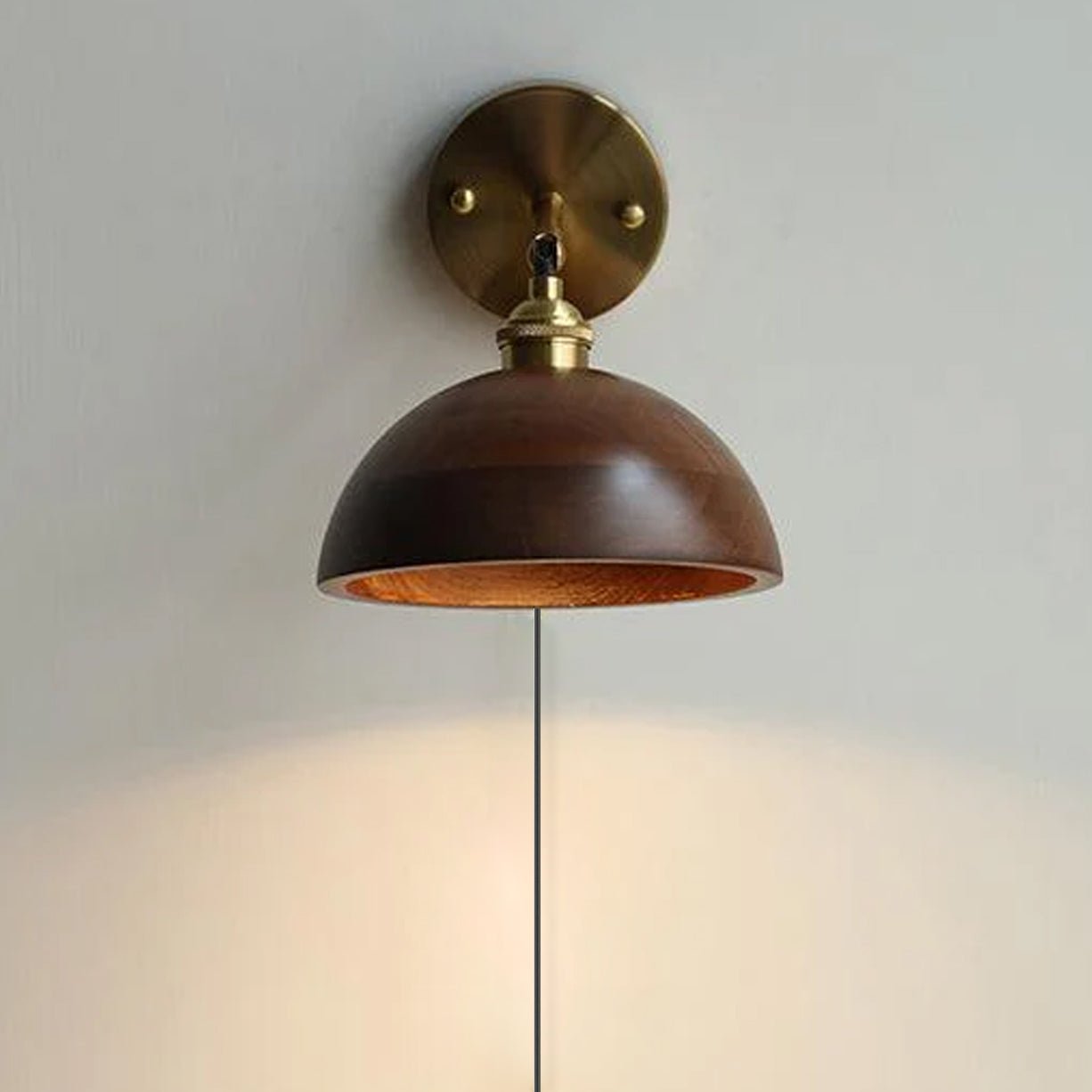 Vintage Wall Lamp | Natural Walnut & Brass | Indoor Lighting