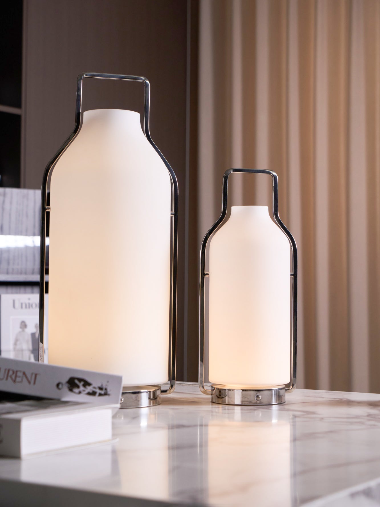 Vintara Lantern Table Lamp | Metal & Glass | Warm White