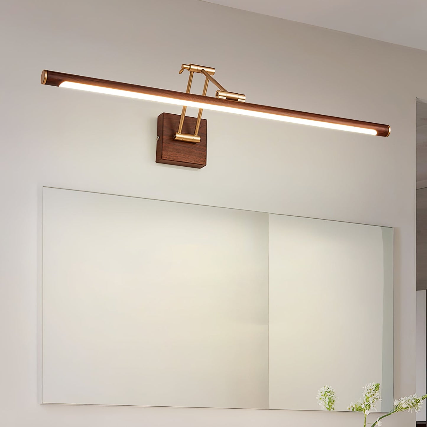 Linear Adjustable Wall Light | Brass & Acrylic | Set of 2