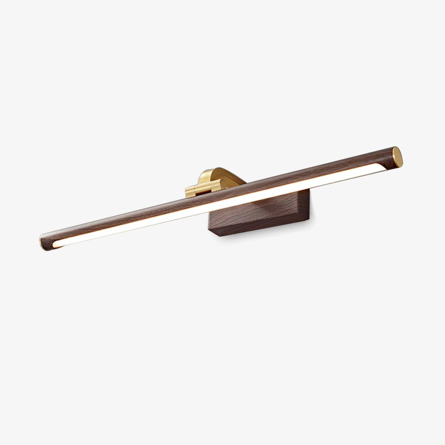 Linear LED Wall Light | Walnut & Brass | Set of 2