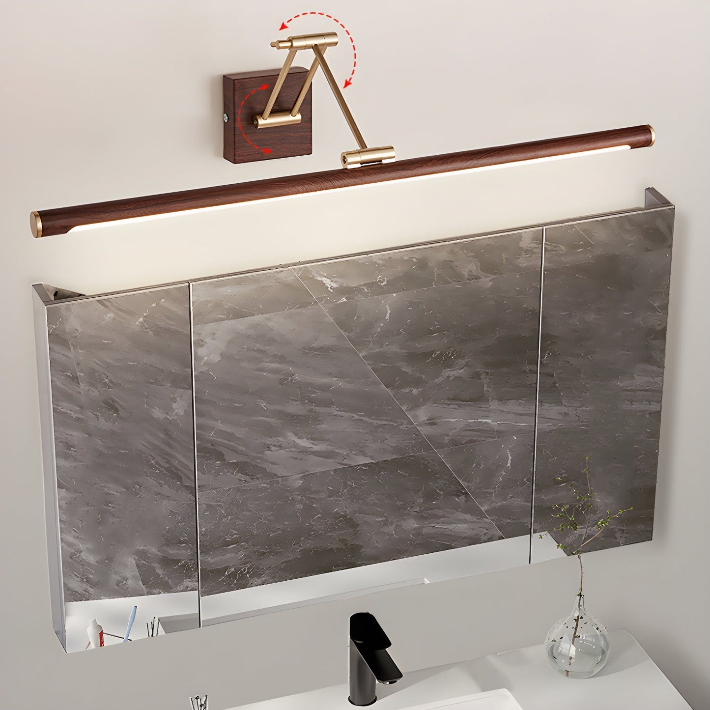 Linear Adjustable Wall Light | Brass & Acrylic | Set of 2