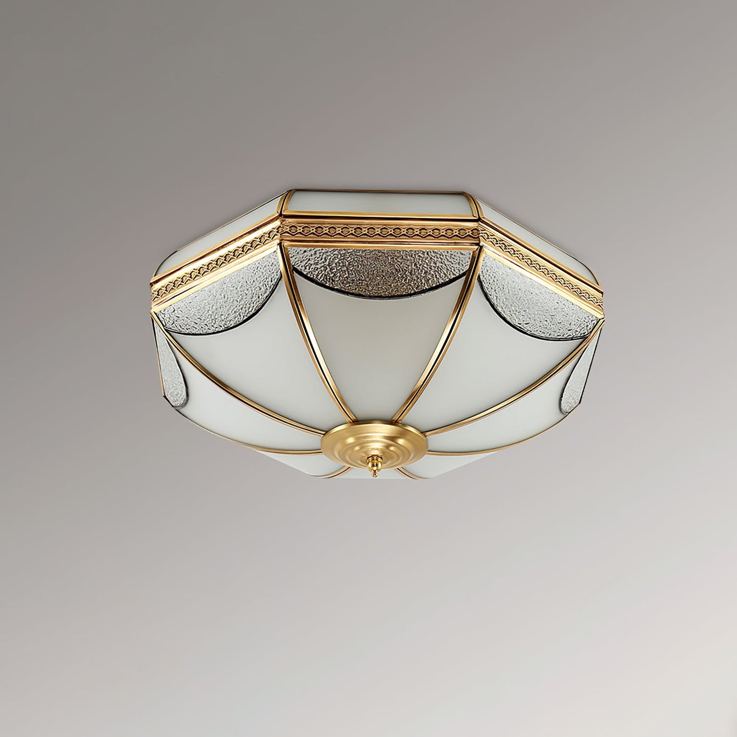 Warehouse Dome Shape Ceiling Lamp | Brass & Glass | 3/4/6 Bulbs Options