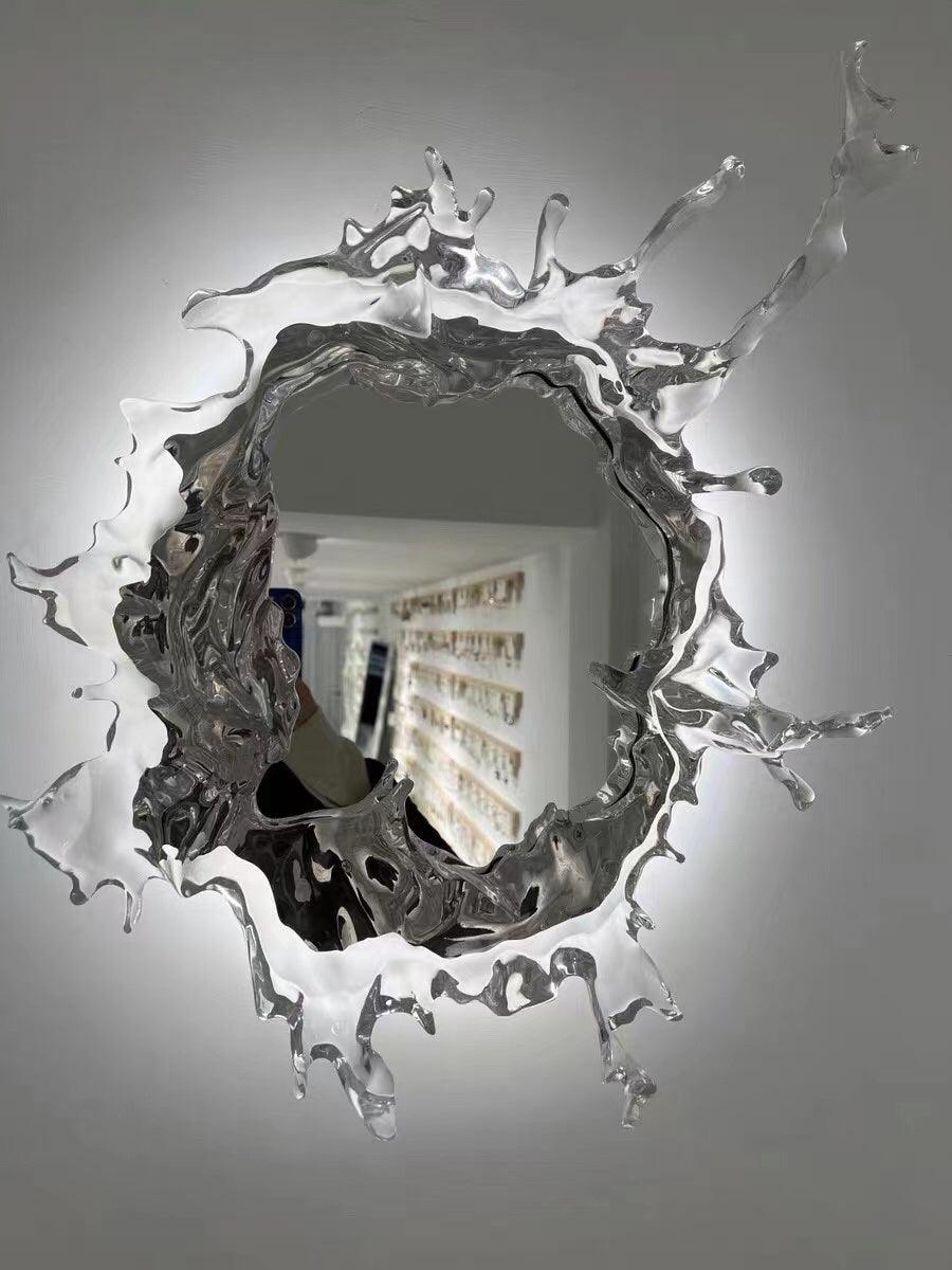 Mirror Wall Lamp | Stainless Steel & Mirror | Gold or Chrome Finish