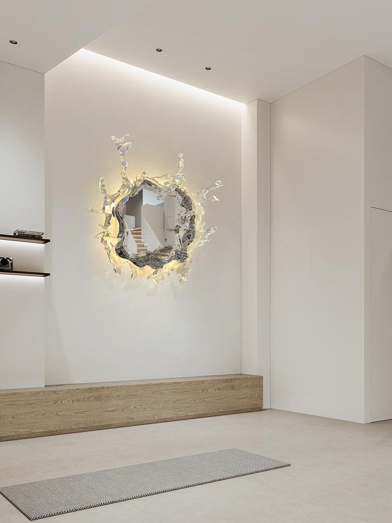 Mirror Wall Lamp | Stainless Steel & Mirror | Gold or Chrome Finish