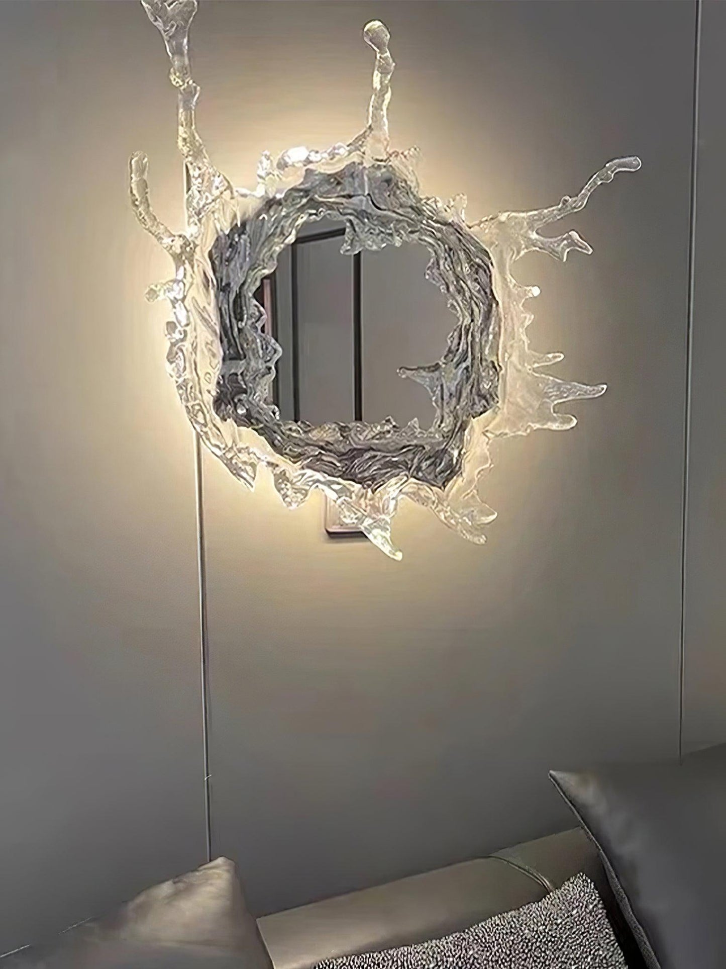 Mirror Wall Lamp | Stainless Steel & Mirror | Gold or Chrome Finish