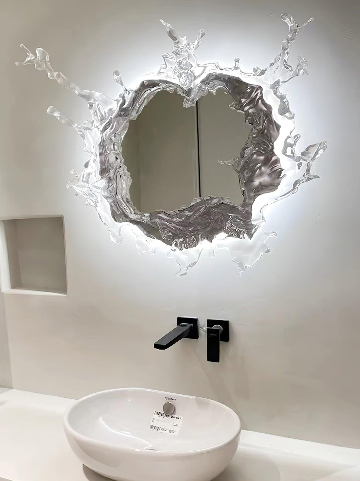 Mirror Wall Lamp | Stainless Steel & Mirror | Gold or Chrome Finish