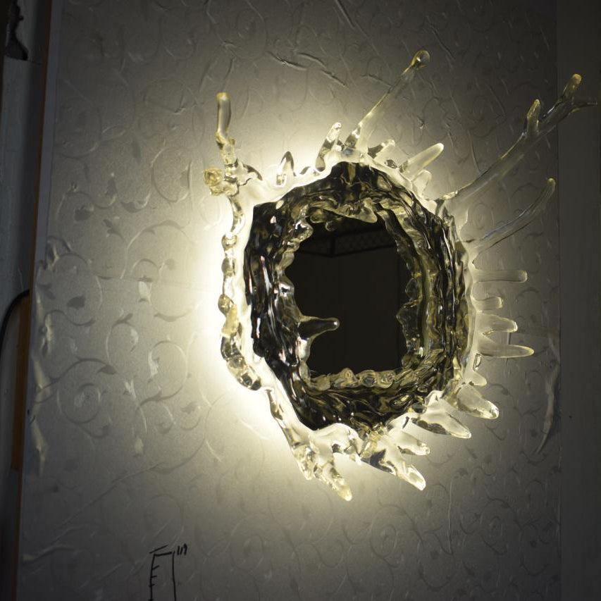 Mirror Wall Lamp | Stainless Steel & Mirror | Gold or Chrome Finish