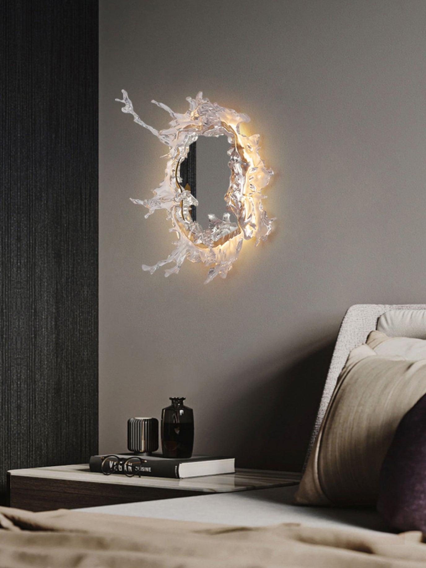Mirror Wall Lamp | Stainless Steel & Mirror | Gold or Chrome Finish