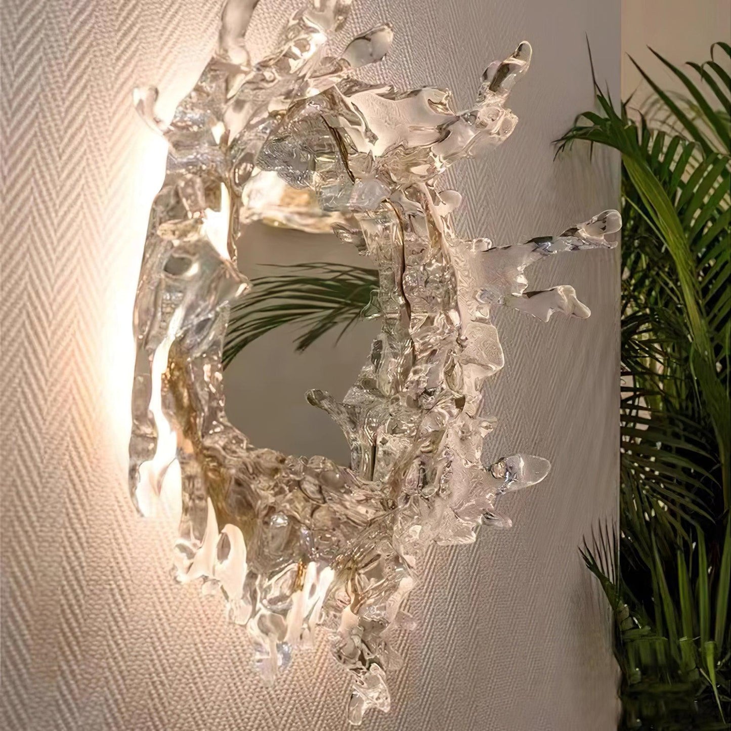 Mirror Wall Lamp | Stainless Steel & Mirror | Gold or Chrome Finish