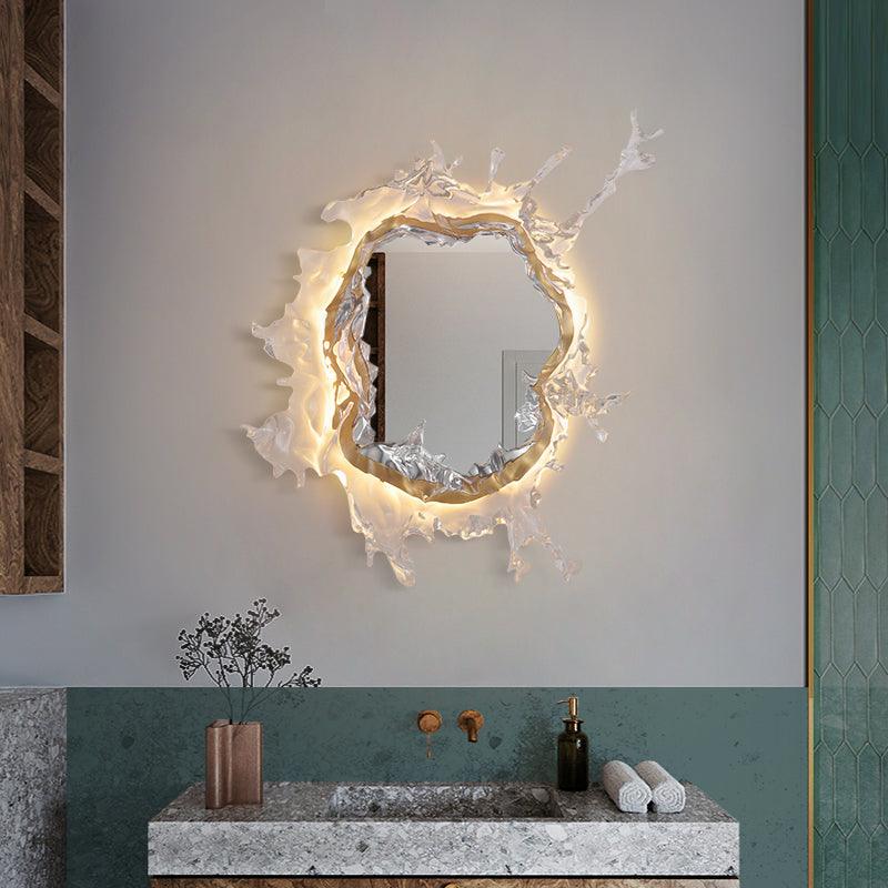Mirror Wall Lamp | Stainless Steel & Mirror | Gold or Chrome Finish