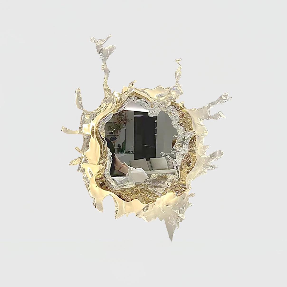 Mirror Wall Lamp | Stainless Steel & Mirror | Gold or Chrome Finish
