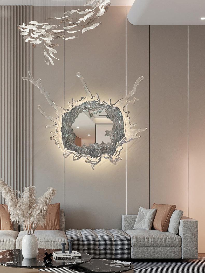 Mirror Wall Lamp | Stainless Steel & Mirror | Gold or Chrome Finish