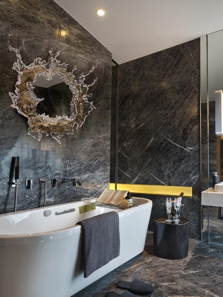 Mirror Wall Lamp | Stainless Steel & Mirror | Gold or Chrome Finish