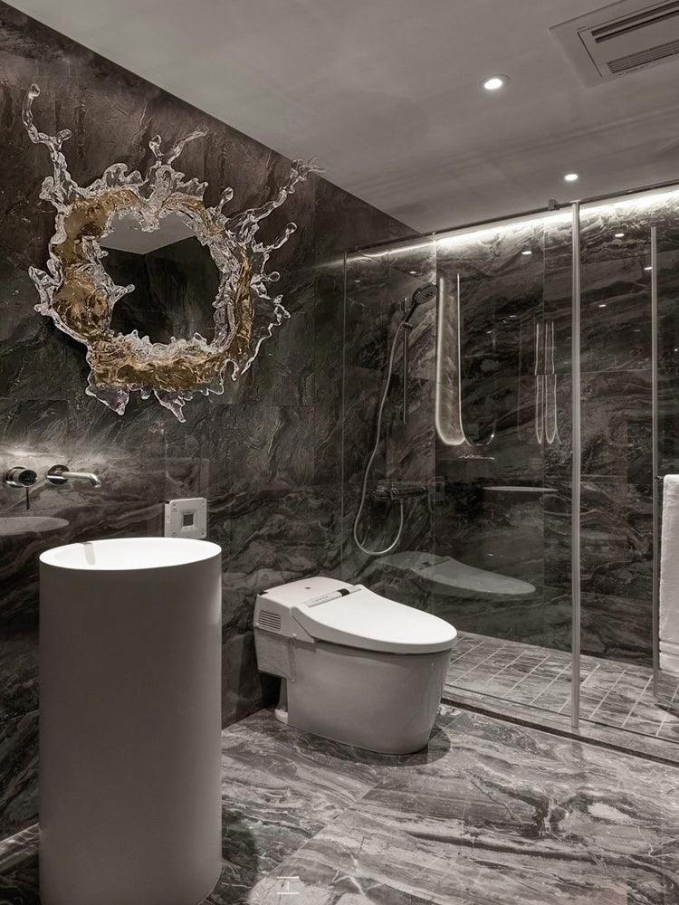 Mirror Wall Lamp | Stainless Steel & Mirror | Gold or Chrome Finish