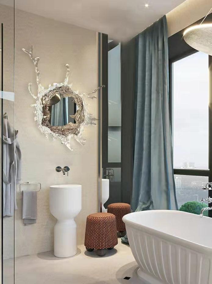 Mirror Wall Lamp | Stainless Steel & Mirror | Gold or Chrome Finish