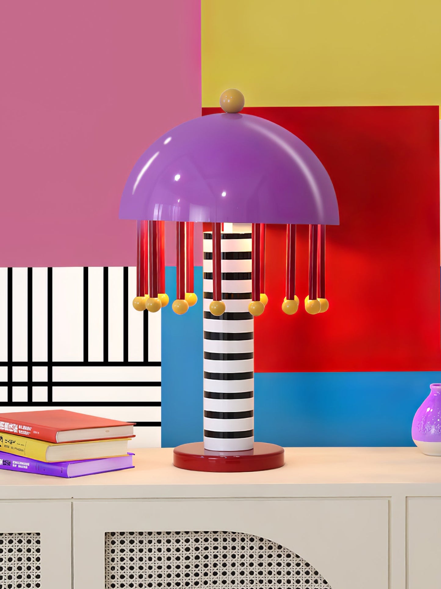 Mushroom Table Lamp | Colorful Metal Design | 35cm Diameter