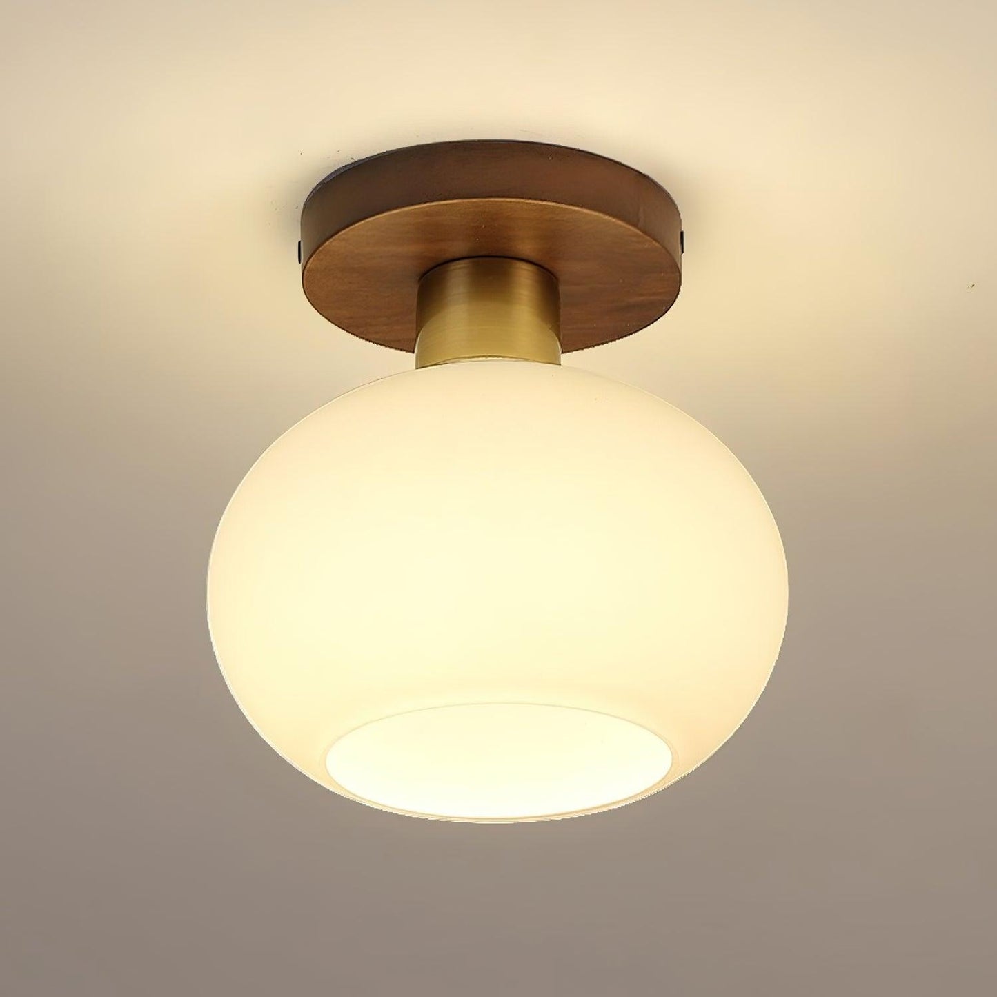 Shell Ceiling Lamp | Black Walnut & Copper | 18cm Diameter