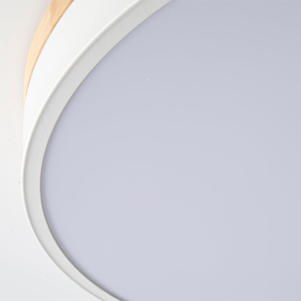 White Round Wooden Ceiling Lamp | Built-in LED | 30cm, 40cm, 50cm Options
