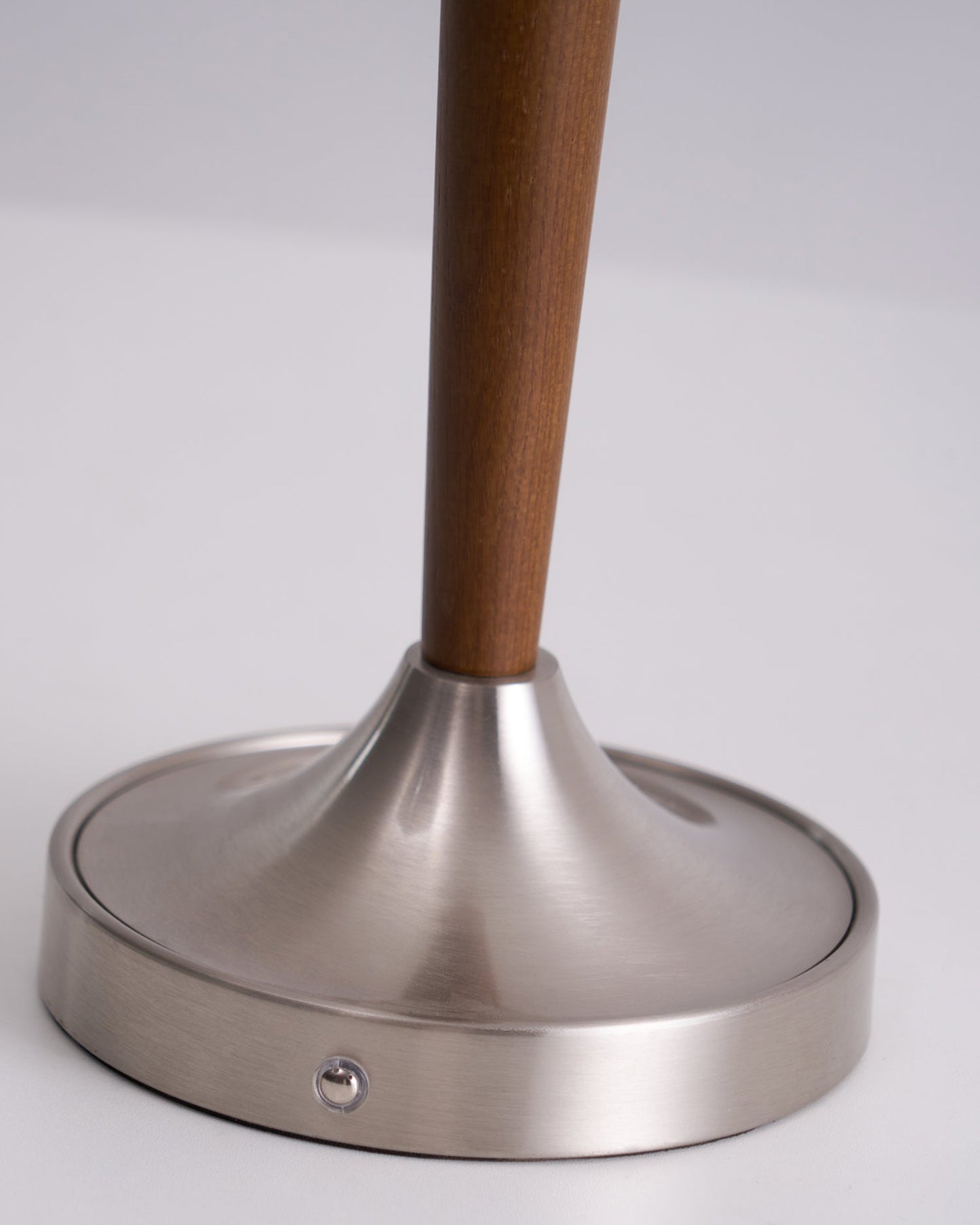 Vintage Table Lamp | Fluted Frosted Glass Shade | Walnut & Nickel Finish