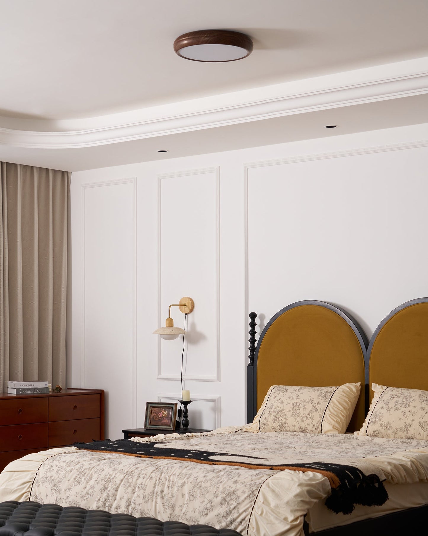 Wood Grain Ceiling Lamp | Nordic Acrylic & Metal | Multiple Sizes Available