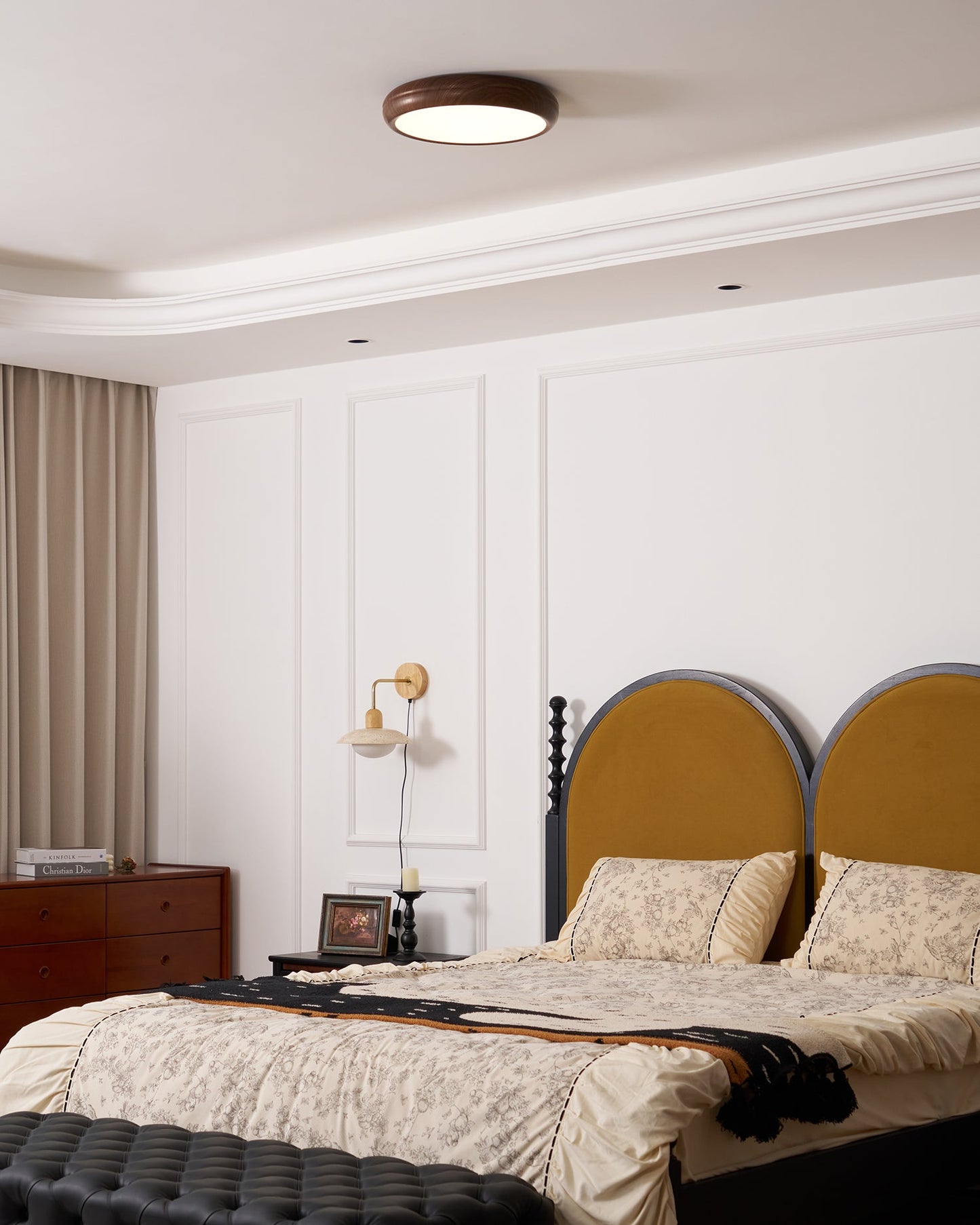 Wood Grain Ceiling Lamp | Nordic Acrylic & Metal | Multiple Sizes Available