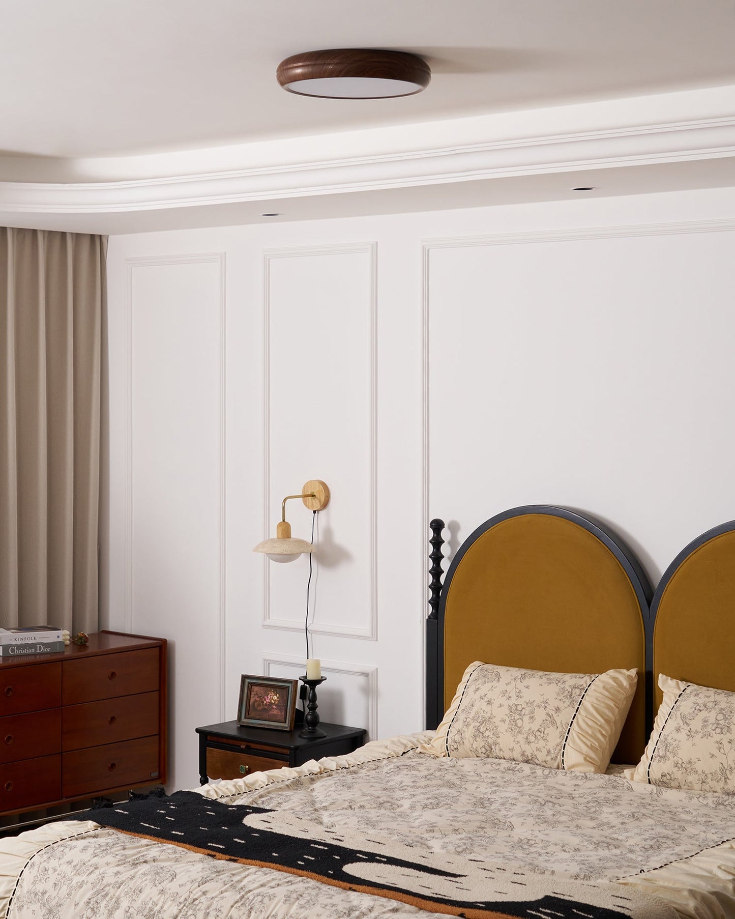 Wood Grain Ceiling Lamp | Nordic Acrylic & Metal | Multiple Sizes Available