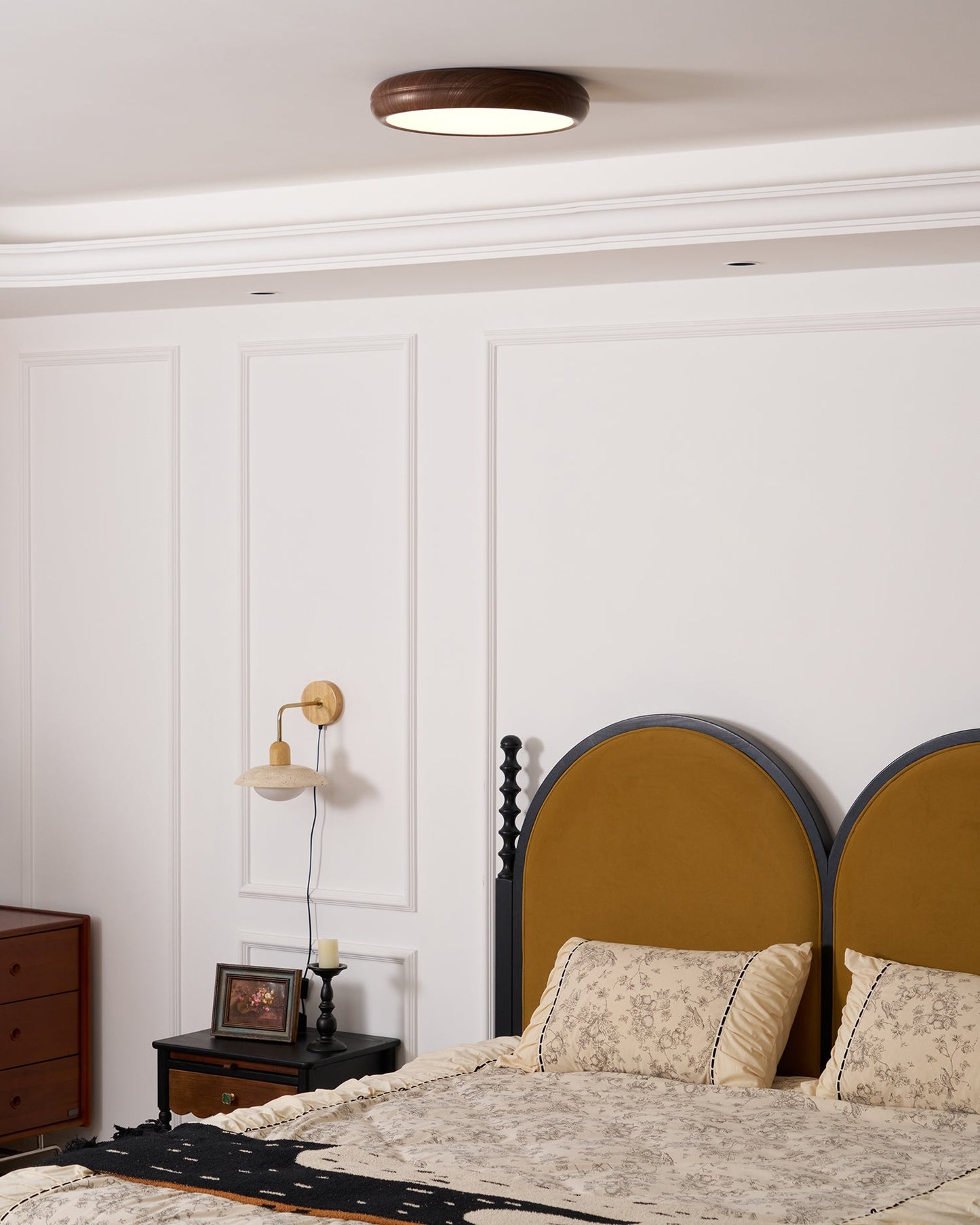 Wood Grain Ceiling Lamp | Nordic Acrylic & Metal | Multiple Sizes Available