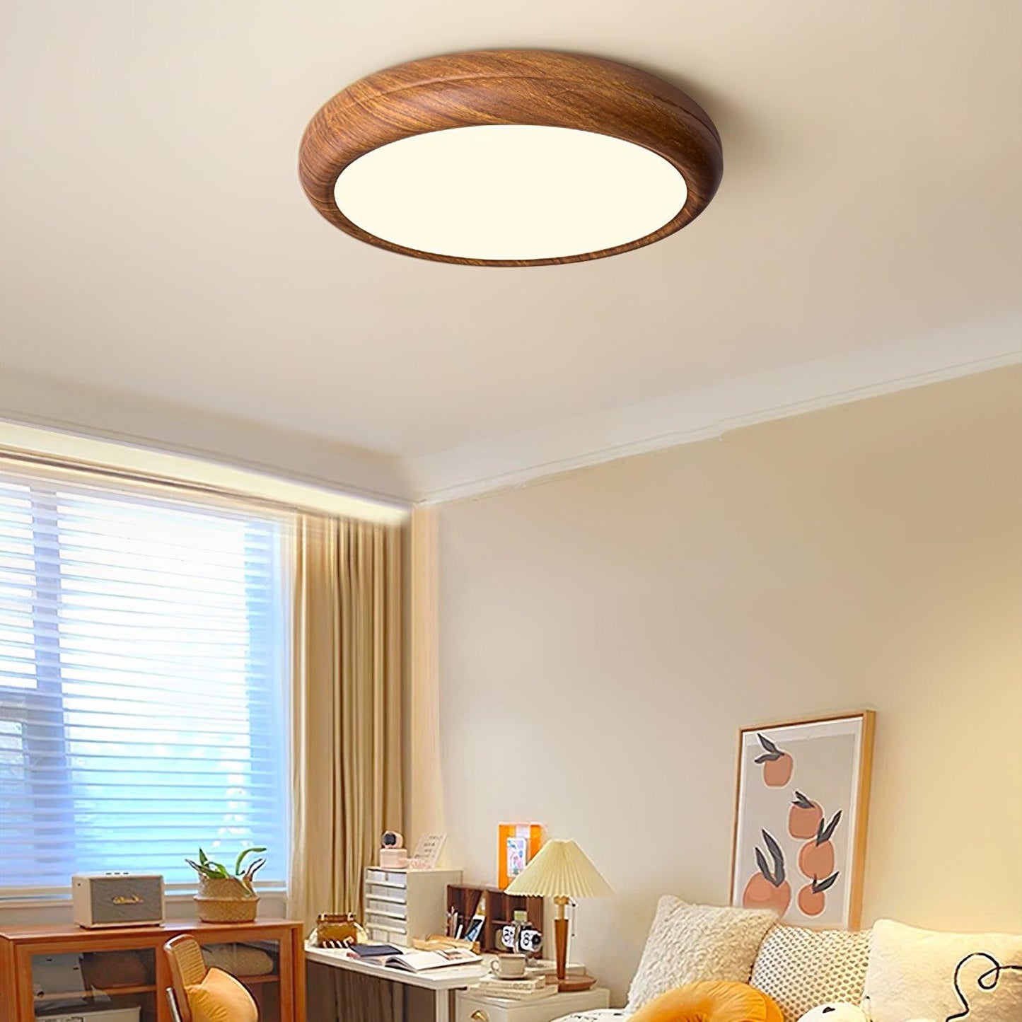 Wood Grain Ceiling Lamp | Nordic Acrylic & Metal | Multiple Sizes Available