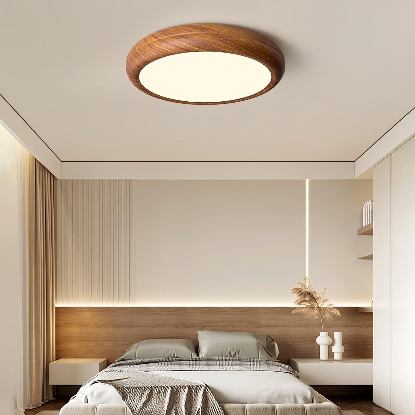 Wood Grain Ceiling Lamp | Nordic Acrylic & Metal | Multiple Sizes Available